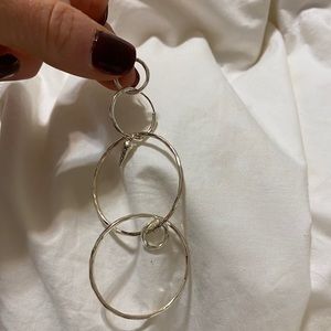 Stella and Dot silver circle earrings